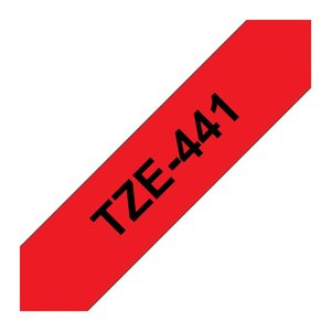 brother Schriftband TZe-441 TZE441, 18 mm, schwarz auf rot, 1 St.