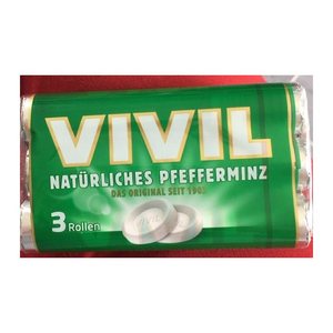 VIVIL® Pfefferminz mit Zucker Bonbons 84,0 g, 3 Rollen