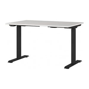 GERMANIA JET höhenverstellbarer Schreibtisch lichtgrau rechteckig, T-Fuß-Gestell schwarz 120,0 x 80,0 cm