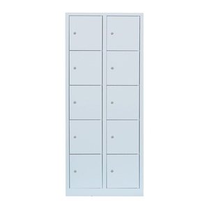 LÜLLMANN Schließfachschrank lichtgrau 523920, 10 Schließfächer 80,0 x 50,0 x 190,0 cm