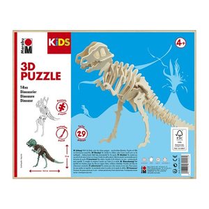 Marabu KiDS T-Rex 3D-Puzzle, 29 (bemalbar) Teile