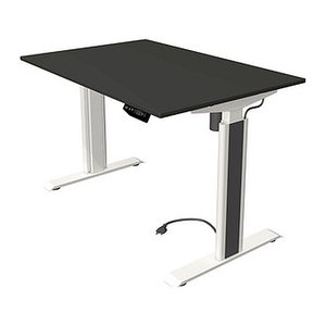 Kerkmann Move 1 advance elektrisch höhenverstellbarer Schreibtisch anthrazit rechteckig, T-Fuß-Gestell weiß 120,0 x 80,0 cm