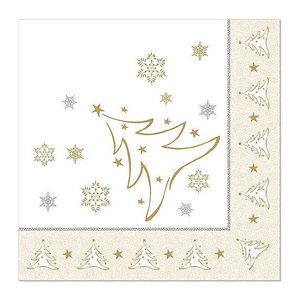 PAPSTAR Servietten X-Mas Elegance Weihnachtsbaum, gold 50 St.