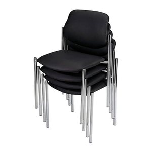 Nowy Styl Besucherstühle Styl schwarz Leder, 4 St.