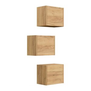 POSSEIK Badmöbel-Set LIMES 3er eiche gold 33,0 x 25,0 x 41,4 cm