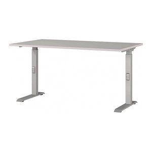 GERMANIA DOWNEY höhenverstellbarer Schreibtisch kaschmir rechteckig, C-Fuß-Gestell silber 140,0 x 80,0 cm