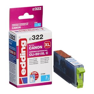 edding EDD-322 cyan Druckerpatrone kompatibel zu Canon CLI-551 XL