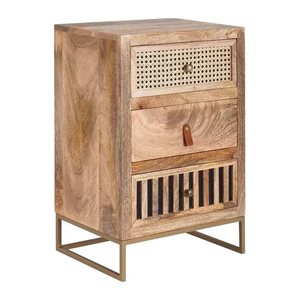 WOHNLING Nachttisch rechteckig Massivholz mango 40,0 x 30,0 x 60,0 cm, 1 St.