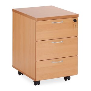 Rollcontainer aus Holz mit Schubladen (Korpus Buche, 3 Schübe)