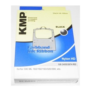 KMP schwarz Farbband kompatibel zu OKI ML 182/192/193/320/380/390/3320/3390, 1 St.