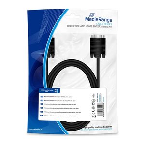 MediaRange SVGA Anschlusskabel, VGA/VGA, 1.8m, schwarz