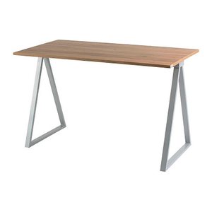 PAPERFLOW easyHome LV9 Schreibtisch walnuss rechteckig, A-Fuß-Gestell grau 110,0 x 60,0 cm