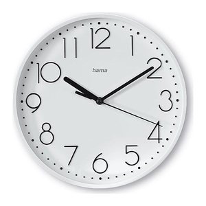 hama Wanduhr Salina weiß Kunststoff, Ø 22,0 cm