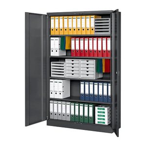 Gürkan Stahlschrank 111153 anthrazit 4 Fachböden 120,0 x 42,0 x 195,0 cm, aufgebaut, 1 St.