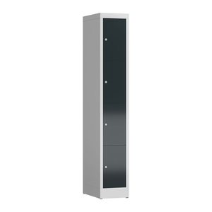 ClassiX Schließfachschrank anthrazit, lichtgrau X-520418, 4 Schließfächer 31,0 x 50,0 x 180,0 cm