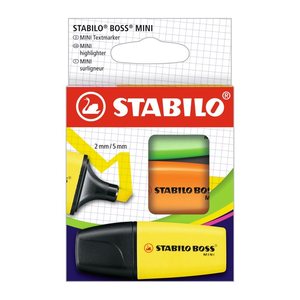 STABILO BOSS MINI Textmarker farbsortiert, 3 St.