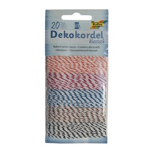 folia Kordeln Deko Klassisch matt weiß -gelb, -rosa, -flieder, -hellblau, -hellgrün 2,0 mm x 5x4,0 m