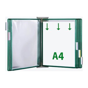 tarifold Wand-Sichttafelsystem 424105 DIN A4 grün mit 10 St. Sichttafeln, 1 St.