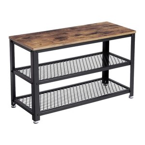 VASAGLE Schuhbank LBS73X braun, schwarz Holz 73,0 cm