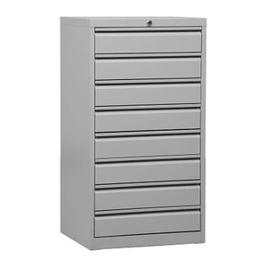 Gürkan Schubladenschrank lichtgrau 8 Schubladen 53,0 x 43,0 x 98,0 cm, 1 St.