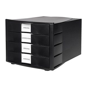 HAN Schubladenbox Impuls  schwarz 1012-13D, DIN A4 mit 4 Schubladen, 1 St.