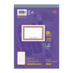 Ursus® Notizblock OE DIN A5 kariert, 1 Block