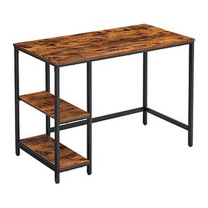 VASAGLE Schreibtisch braun rechteckig, 4-Fuß-Gestell schwarz 100,0 x 50,0 cm