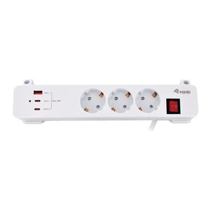 Equip Steckdosenleiste 3xSchuko/2xUSBC/USBA+Switch CL Pla.