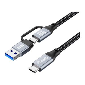 Equip Kabel USB-C3.2->C/A Gen2x2 PD100W St/St 1.00m schwarz