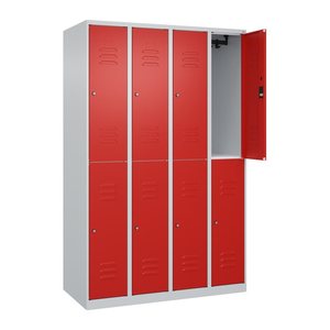 CP Spind Classic Plus lichtgrau, verkehrsrot 080300-40 S10029, 8 Schließfächer 120,0 x 50,0 x 185,0 cm