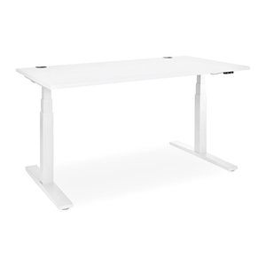 Elektrisch höhenverstellbarer Schreibtisch – Gestell Weiß (1800 x 800 mm, Platte Weiß, Gestell RAL 9016)