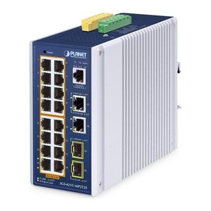 PLANET Industrial 16-Port PoE+ Managed Switch IGS-4215-16P2T