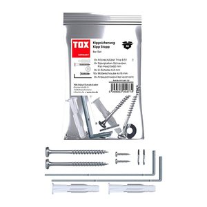 TOX Kipp Stopp 01160132 Möbel-Kippsicherung-Set, 48-teilig