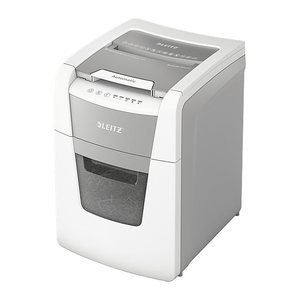 AKTION: LEITZ IQ Autofeed Small Office 100 Aktenvernichter mit Partikelschnitt P-4, 4 x 30 mm, bis 100 Blatt, weiß mit 40 Euro CashBack