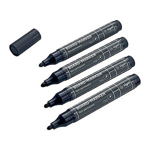 SIGEL Whiteboard- und Flipchart-Marker schwarz 2,0 - 3,0 mm, 4 St.
