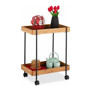 relaxdays Servierwagen braun, schwarz 46,0 x 28,0 x 57,0 cm