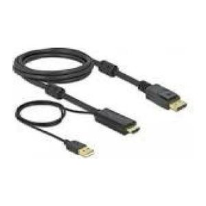 DeLOCK HDMI/DisplayPort HDMI-Kabel 4K 30 Hz 2,0 m schwarz, 1 St.