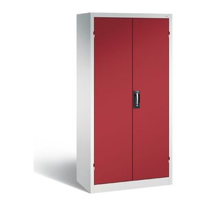 CP Stahlschrank 8921-503 S10133 lichtgrau, rubinrot 4 Fachböden 93,0 x 50,0 x 195,0 cm, aufgebaut, 1 St.