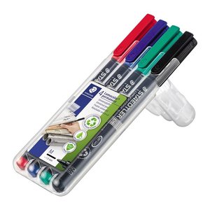 STAEDTLER Lumocolor Folienstifte-Set farbsortiert permanent, 4 St.