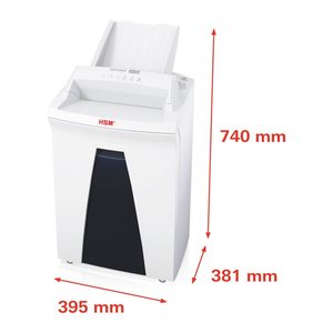 HSM SECURIO AF300 Aktenvernichter mit Partikelschnitt P-6, 0,78 x 11 mm, bis 300 Blatt, weiß