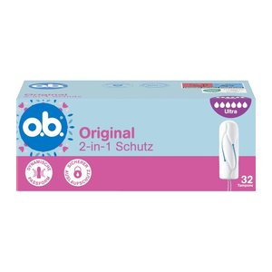o.b. Tampons Original Ultra 2-in-1 Schutz für sehr starke Periode, 32 St.