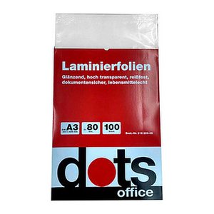 dots Laminierfolien glänzend für A3 80 micron, 100 St.