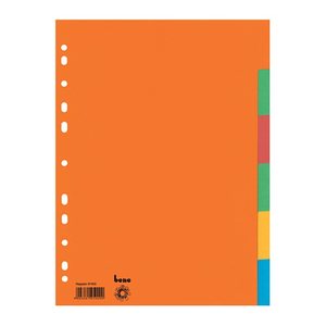 bene Ordnerregister DIN A4 Vollformat blanko farbig 6-teilig, 5 Satz