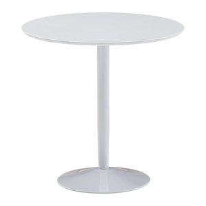 WOHNLING Esstisch weiß rund, Mittelfuß weiß, 75,0 x 75,0 x 74,0 cm