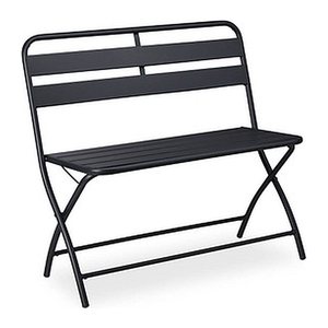 relaxdays Gartenbank 10036106_0 dunkelgrau Metall 90,0 cm
