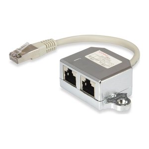 Equip 2-Port Splitter Cat5e RJ45->2xRJ45 FTP St/Bu 0.15m