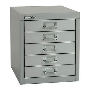 BISLEY MultiDrawer™ L125 Schubladenschrank silber 5 Schubladen 27,9 x 38,0 x 32,5 cm, 1 St.