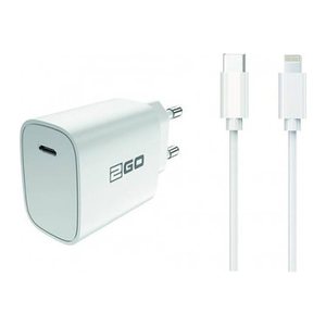 2GO Ladegerät 20W 1-Port 1x USB-C inkl. Lightning Kabel ws