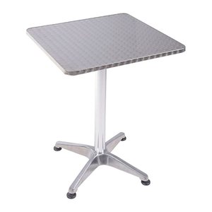 Garden Pleasure Stehtisch quadratisch Aluminium silber 60,0 x 60,0 x 70,0/110,0 cm, 1 St.