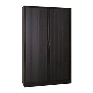 Gürkan Rollladenschrank schwarz 4 Fachböden 120,0 x 46,0 x 195,0 cm
